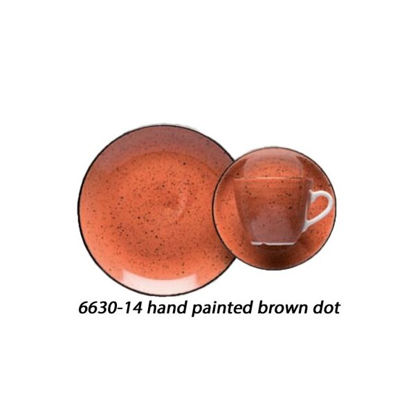 BISTRO Untertasse rechteckig 25x17 cm  hand painted brown dot