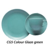 BISTRO Untertasse rechteckig 20x13 cm Colour Glaze green