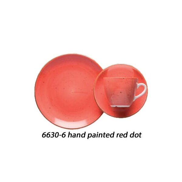 CARRÉ Tasse 0,7 dl hand painted red dot