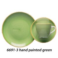 CARRÉ Tasse 1,9 dl hand painted green
