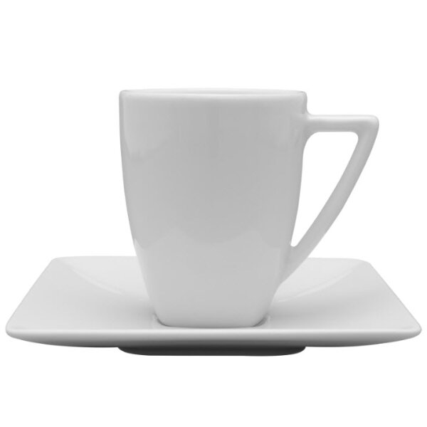 CARRÉ Tasse 1,9 dl hand painted white dot
