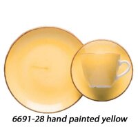 CARRÉ Untertasse quadratisch 11,3 cm hand painted yellow