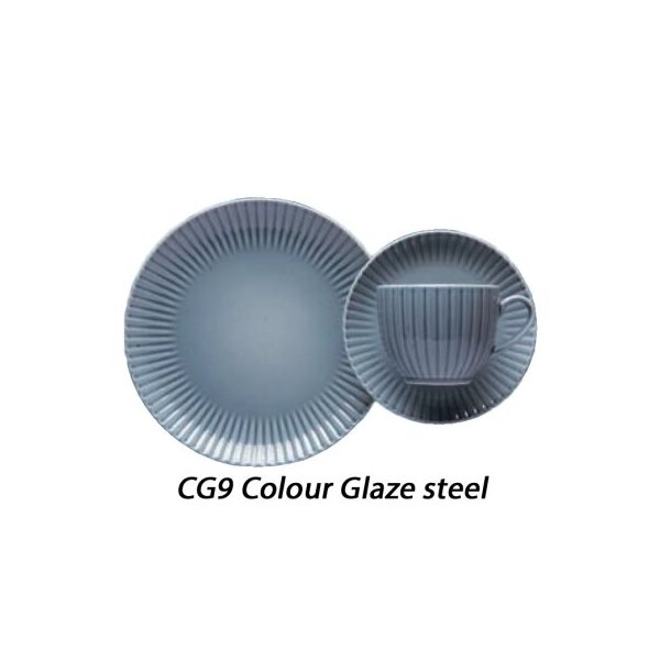 CARRÉ Teller tief 21,5 cm Colour Glaze steel