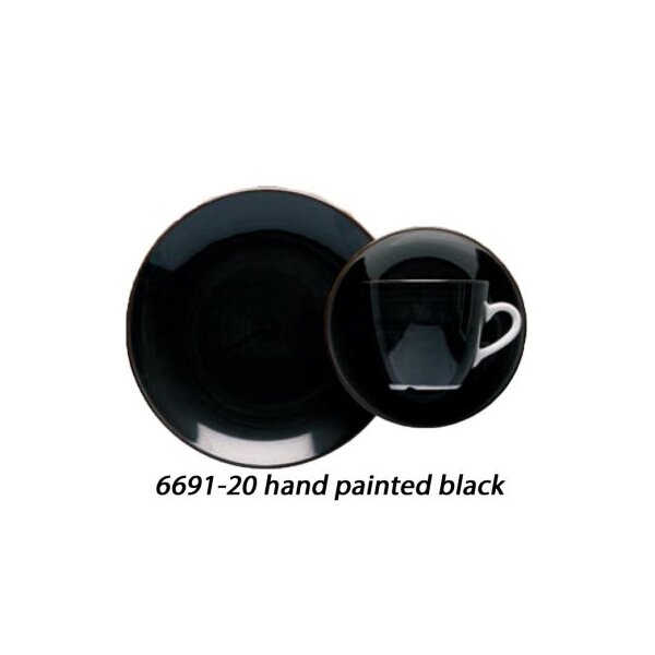 CARRÉ Teller flach 13,0 cm hand painted black