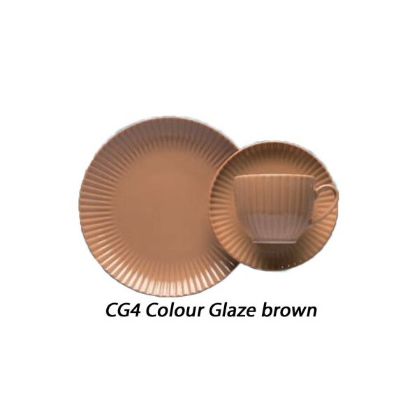 CARRÉ Teller flach 21,5 cm Colour Glaze brown