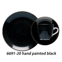 CARRÉ Teller flach 27,0 cm hand painted black