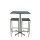 Outdoor Bar-Set 70x70 cm Silber + HPL Granit