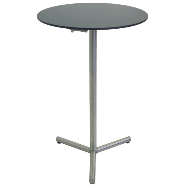 Outdoor-Steh-Klapptisch Ø70 cm CNS + HPL Schwarz