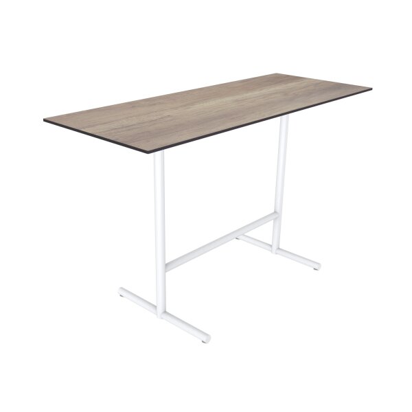 Outdoor-Steh-Tisch TREWA T3SF 180x70 cm Weiss RAL 9010 - Country Wood