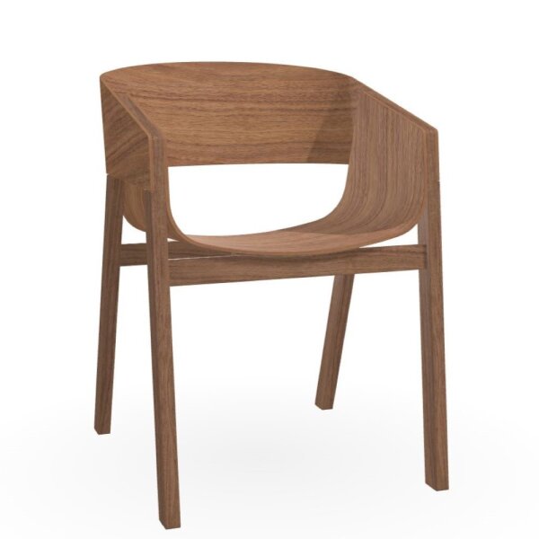 Armlehnstuhl Merano, amerikanischer Nussbaum, ungepolstert